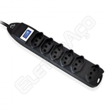FILTRO DE LINHA 06 TOMADAS LINEAR PRT 1.5MT - MULTILASER