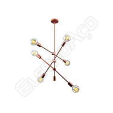 PENDENTE ORBE SOQUETE 6XE27 - COBRE