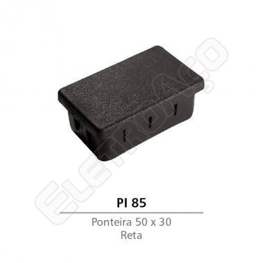 TAMPA PARA TUBO 50X30 RETA INTERNA PRETO