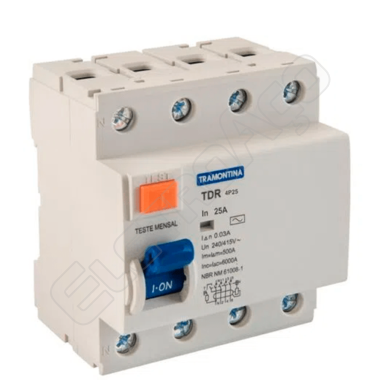 DR 4P 25A (INTERRUPTOR DIFERENCIAL RESIDUAL) - TRAMONTINA