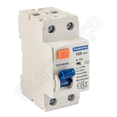 DR 2P 25A (INTERRUPTOR DIFERENCIAL RESIDUAL) - TRAMONTINA (REF 58014070)