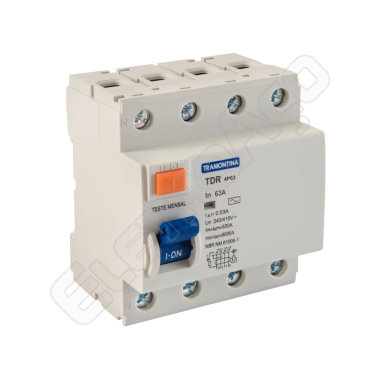 DR 4P 63A (INTERRUPTOR DIFERENCIAL RESIDUAL) - TRAMONTINA (REF 58014077)